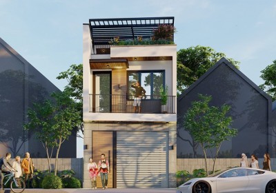 Mẫu thiết kế nhà phố 2,5 tầng  5x21 m đẹp mắt 